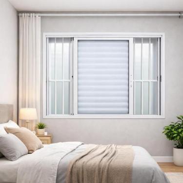 Imagem de Veneziana 3 Folhas de Correr Com Grade Alumínio Branco 100x150 Linha 2