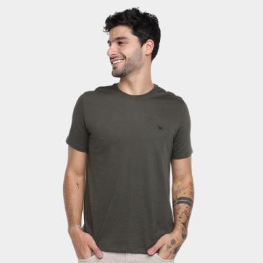 Imagem de Camiseta Hering Básica Masculina, Verde militar, GG