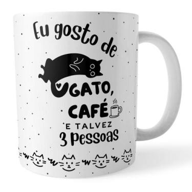 Imagem de Caneca Eu Gosto de Gato Café e Talvez 3 Pessoas Gateira - Voar Persona