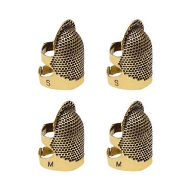 Imagem de Protetores De Dedo Vintage Ajustáveis 4 Peças, Dedais De Metal Artesan