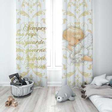 Imagem de Cortina Tecido Oxford Quarto Anjinho - 140x220cm - Fabrika de Festa
