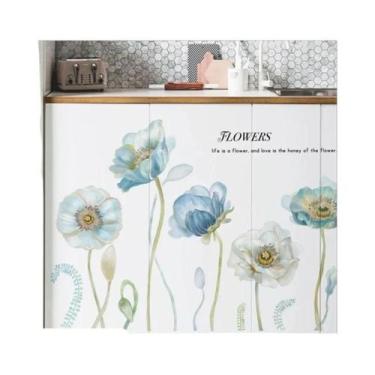 Imagem de Adesivos De Parede Com Estampa De Flor De Pêssego, Autoadesivos, Fundo