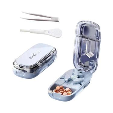 Imagem de Cortador E Divisor De Comprimidos Grande E Pequeno Com Compartimento D