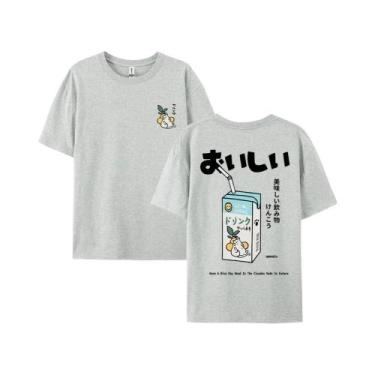 Imagem de Camiseta Unissex Oversized De Algodão Com Estampa De Gato Japonês, Man