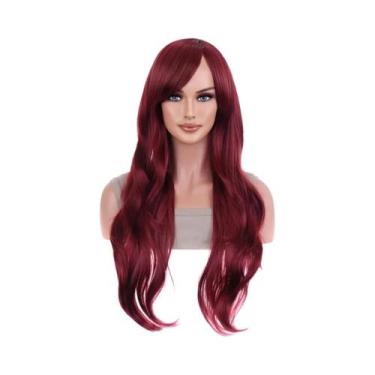 Imagem de Peruca Sintética Ondulada Cacheada De 28 Polegadas, Resistente Ao Calo