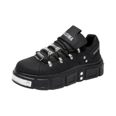 Imagem de Tênis Casuais Masculinos 39-44 Com Solado Grosso E Superior Em Metal E