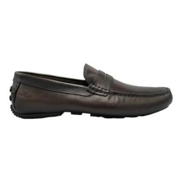 Imagem de Mocassim Samello Drive Nico Sapato Slip On Couro Absolut Marrom Café-Masculino