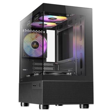 Imagem de Gabinete Gamer Antec Cx200m Argb Painel Lateral Vidro Temp Micro-atx/itx Com 3 Fans Argb 120