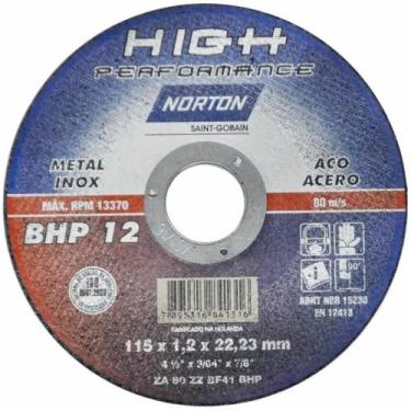 Imagem de Disco de corte para metal / inox 4.1/2 x 3/64 x 7/8" - BHP12 - Norton