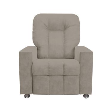 Imagem de Poltrona Do Papai Reclinável Romeo F05 Veludo Encosto E Assento Reclináveis Marrom Lyam Decor