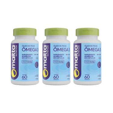 Imagem de Kit 3x Ômega 3 EPA-DHA 1000mg 3x60 cápsulas Maltta Nutrition-Unissex