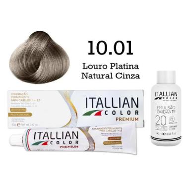 Imagem de Coloração 10.01 Louro Platina Natural Cinza + Oxi 20 Vol  Itallian Col