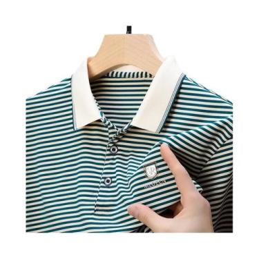 Imagem de Camisa Polo Masculina De Algodão Respirável Com Manga Curta, T-Shirt M