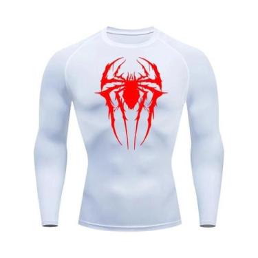 Imagem de Camiseta De Compressão Masculina Com Estampa De Aranha De Secagem Rápi
