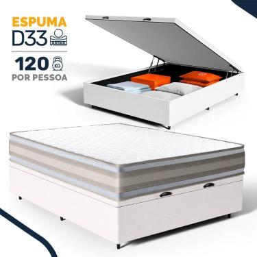 Imagem de Cama Box Baú com Colchão de Espuma D33 Double Face Territory Hellen Casal 138cm