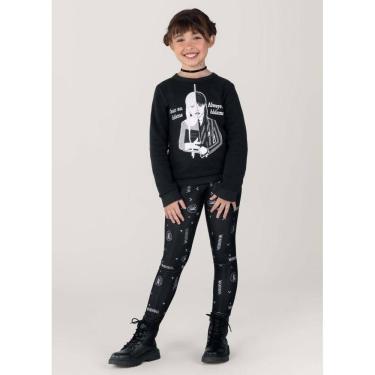 Imagem de Conjunto Molecotton Wandinha Infantil Menina Brandili Preto