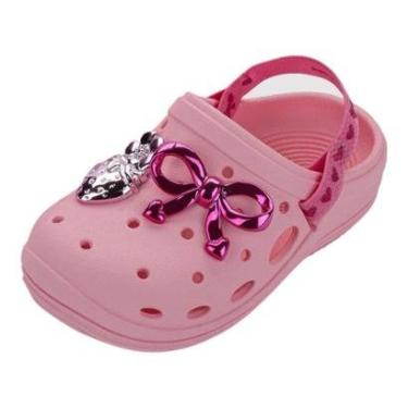 Imagem de Sandalia Babuche Infantil Menina Facil Calce Brilho Zaxynina-Feminino