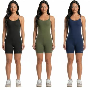 Imagem de KIT 3 Macaquinho Zero Transparencia Costa Cruzada Vekyo Academia Treino Moda Fitness Mu...