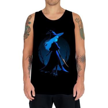 Imagem de Camiseta Regata Bruxa Halloween Azul Festa 10 - Kasubeck Store, INF 16