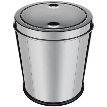 Imagem de Lixeira Euro Design 3L em Aço Inox com Tampa Basculante e Base Antiderrapante Inox