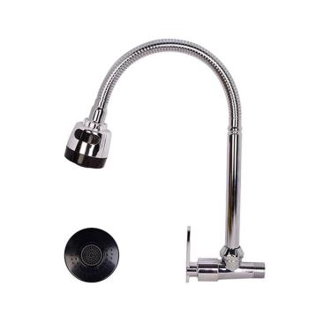Imagem de Torneira de Cozinha Gourmet para Parede Monocomando em Plástico ABS com Acabamento Poli...