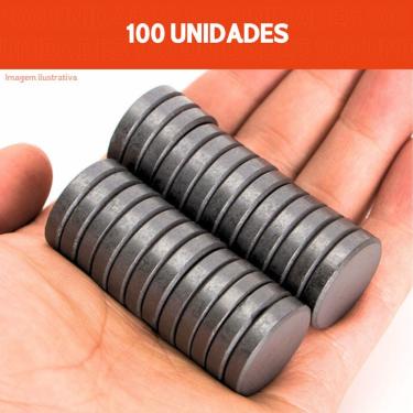 Imagem de Imã OEM Imã Redondo Preto Diversos Tamanhos 08 a 20 mm Pacote com 100 Unidades para Fix...