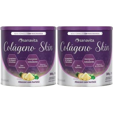 Imagem de Kit 2X Colágeno Skin - 300g Abacaxi com Hortelã - Sanavita-Masculino
