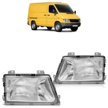 Imagem de Farol Dianteiro Sprinter 1995 A 2002 Máscara Cromada - Automotive Impo
