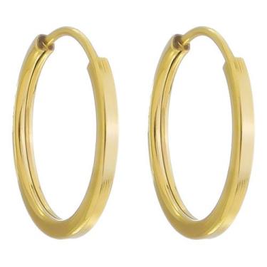 Imagem de Brinco Argola Infantil 12 Mm Em Ouro 18k 750 Dourado - Jetta