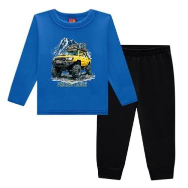 Imagem de Conjunto Infantil Masculino Moletom Pelúciado Inverno Estampado Kyly, 