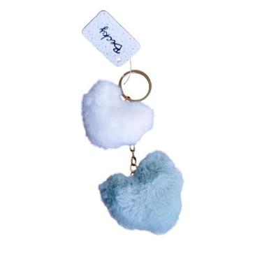 Imagem de Chaveiro Pompom Corações Fofo Macio para Mochila Bolsa 17 CM - Becky, 