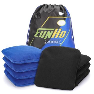 Imagem de Conjunto de 8 sacos de cornhole EunHo, dupla face, 15 x 15 cm, 0,5 kg