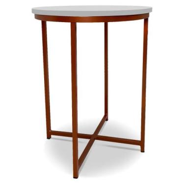 Imagem de Mesa De Canto Alta Gana - Cobre/Branca - Genus Móveis, Cobre/Branco