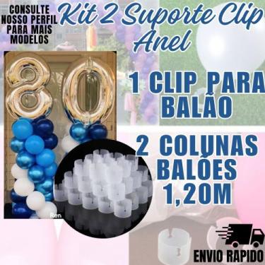 Imagem de Kit 2 Suporte Clip Anel Coluna Balao Base Bexiga1m Armação - Crgfestas