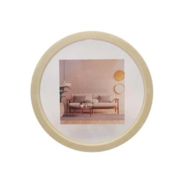 Imagem de Porta Retrato Redondo Float Plástico Com Vidro 10x10cm - Mai Home, Cre