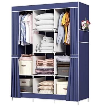 Imagem de Guarda Roupa Portatil Organizador Dobravel P/roupa Azul marinho