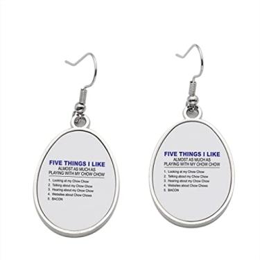 Imagem de Brinco Five Things I Like Chow Chow Chow – Brincos Chow Chow para meninas – Presente de festa de aniversário dos namorados