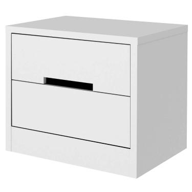 Imagem de Mesa de Cabeceira com 2 Gavetas Kappesberg S822 BR - Branco