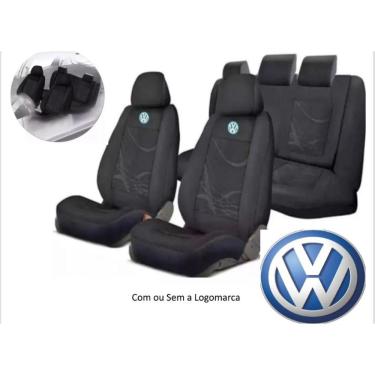 Imagem de jogo de capa para banco carro em tecido grosso automotivo preto para Gol 2001/2002