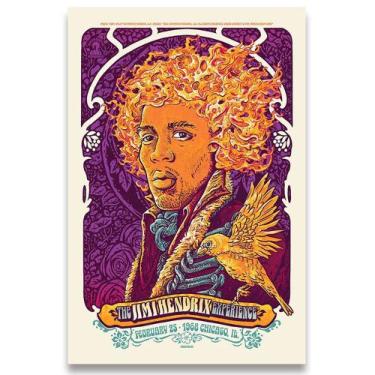 Imagem de Poster Decorativo 42cm X 30cm A3 Brilhante Jimi Hendrix - Bd Net Colle