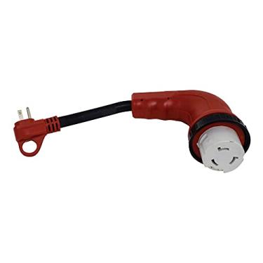 Imagem de Valterra Cabo adaptador A10-1550D90VP Mighty Cord 90° removível 12" - 15AM a 50AF, vermelho (cartado)
