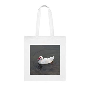 Imagem de Sacola animal domesticada, patinho de aves, presente para amantes de patinhos de aves, bolsa de ombro de pato de aves, bolsas reutilizáveis, cesta de Natal de aniversário, ideia de presente, Branco