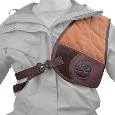 Imagem de OXPANG Protetor de campo de couro, colete de lona para caçador destro ou canhoto (café, canhoto)