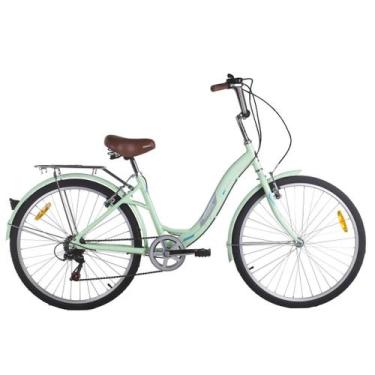 Imagem de Bicicleta Retrô Aro 26 Alumínio 7V Verde Shimano City - Mobele