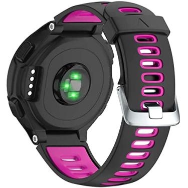Imagem de Pulseiras NSmart compatível com Smartwatch Garmin Forerunner modelos 230 235 220 620 630 735 735XT - Nandos-Store (com chave para troca) (Preto com Roxo GT)