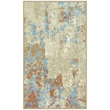 Imagem de Maples Rugs Tapetes de área abstrata envelhecida com pedra do sudoeste para sala de estar e quarto [Feito nos EUA], 3 pés (8") x 0,6 m (10"), multi