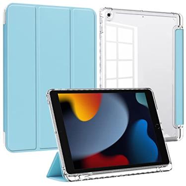 Imagem de Capa de silicone acrílico transparente para iPad de 10,2 polegadas, compatível com iPad 9ª geração 2021/iPad 8ª geração 2020/iPad 7ª geração 2019, capa inteligente com suporte fino com slot para caneta