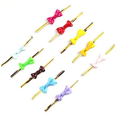 Imagem de 100 peças, 10 cores, gravata torcida com laço de fita, mini laço de fita para embalagem de violoncelo, sacos de petisco, embalagem de presente, pão biscoito, doces sacos de bolo