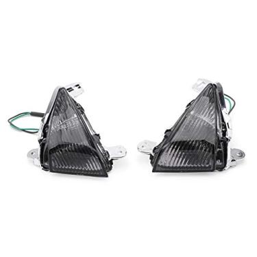 Imagem de Areyourshop Sinais de seta frontais para lente para Kawasaki ZX14R 2006-2010, ZX10R 2006-2007, ZX636/ZX6R 2005-2010, Ninja 650F 2006-2008, Concours 2008-2010 (Fumê)