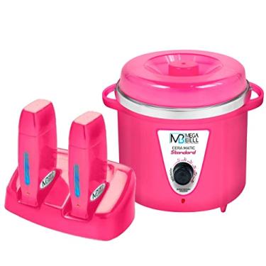 Imagem de Termocera Panela Depilação 700g Sem Refil + Base Dupla c/ 2 Rollon Toda Rosa Mega Bell